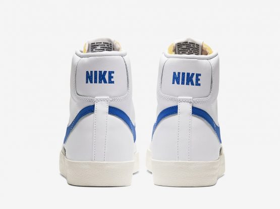 NIKE BLAZER MID 77 VINTAGE WHITE X BLUE LOGO - Drip Kickz