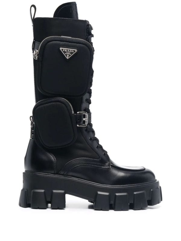 Brushed rois leather and nylon Monolith boots – Drip Kickz