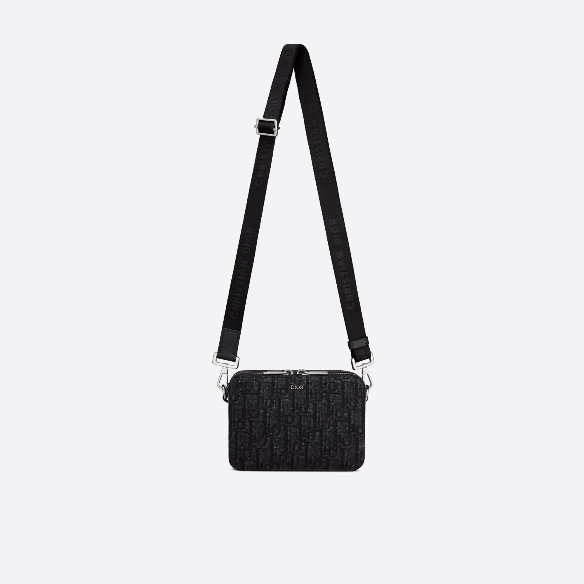 DIOR POUCH WITH SHOULDER STRAP – BLACK 2026 | Drip Kickz DIOR POUCH WITH SHOULDER STRAP – BLACK - Image 4