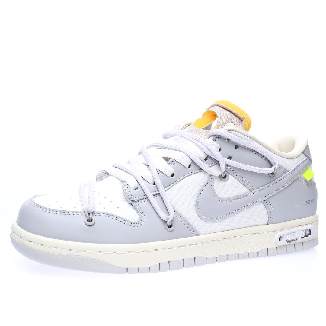 Off-White™ x Nike SB Dunk Low Lot"The 49/50"White fog gray black fluorescent yellow 2026 | Drip Kickz Off-White™ x Nike SB Dunk Low Lot"The 49/50"White fog gray black fluorescent yellow