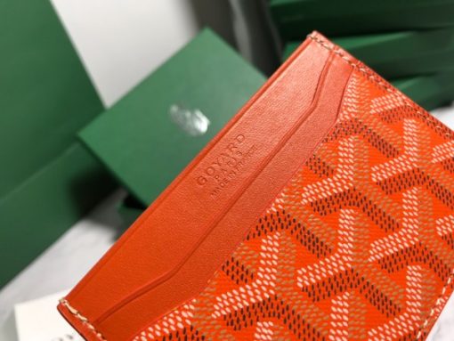 Goyard Card Holder Wallet Orange Leather for Men - Image 3