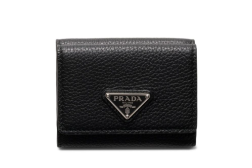 Prada enamel triangle-logo wallet