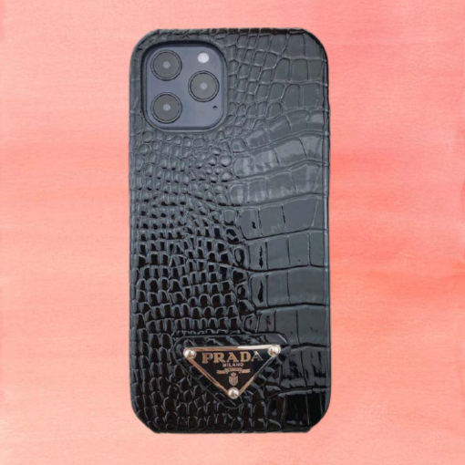 Prada iPhone Case Devil Wears Black Croc