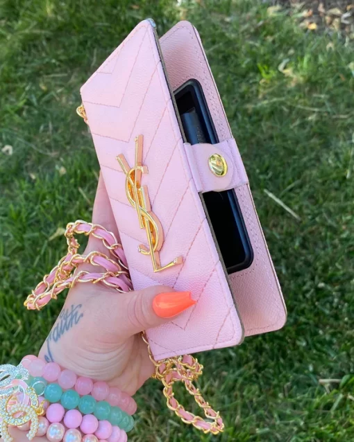 YSL Pink Yesenia Wallet Phone Case - Image 3