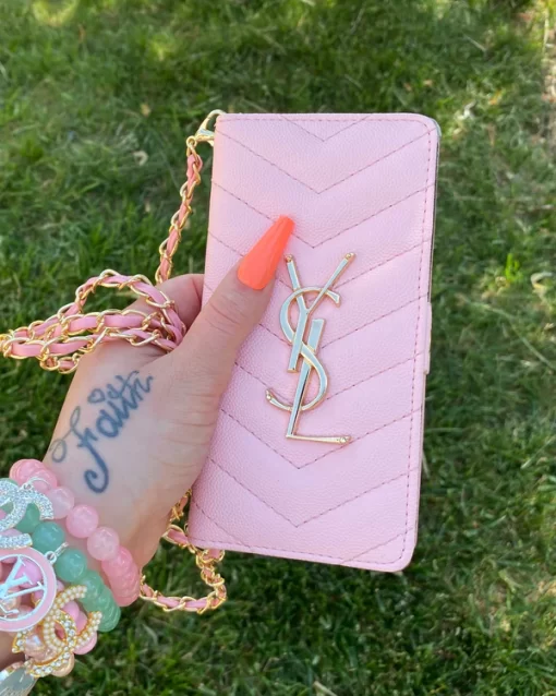 YSL Pink Yesenia Wallet Phone Case