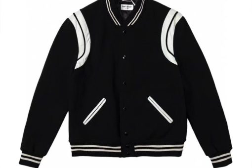 YSL Varsity Jacket Black White