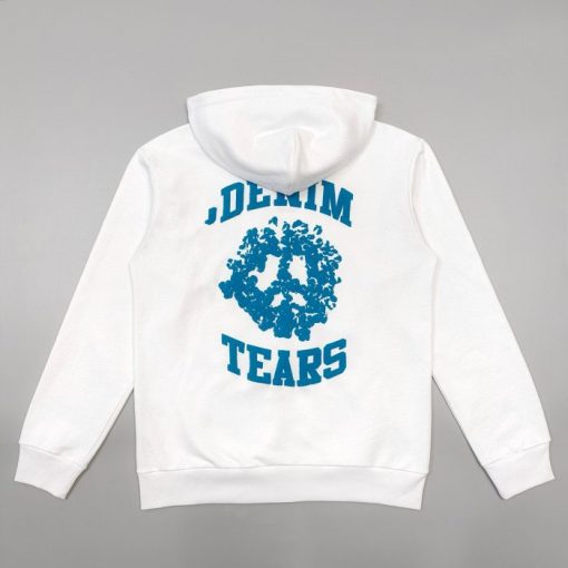 Denim Tears Zip Hoodie White - Image 2