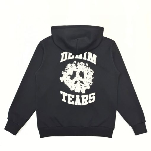 Denim Tears Zip Hoodie Black - Image 2