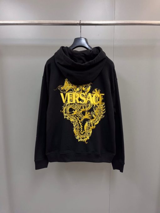 Versace Zip Hoodie Black - Image 2