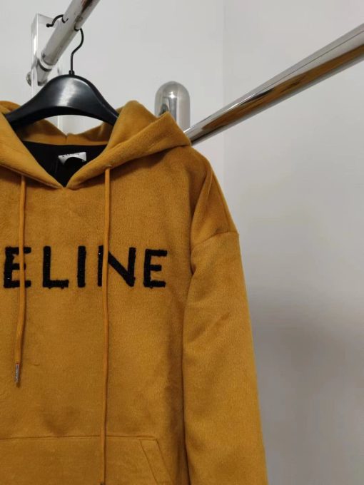 Yellow velvet hoodie - Image 3