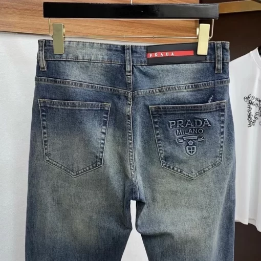 Prada2024 New Style Stretchy Slim-fit Straight Jeans