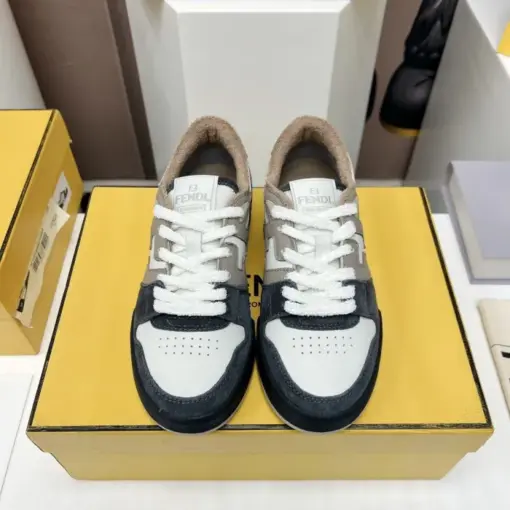 Fendi Match Low Top Sneaker White Black - Image 3