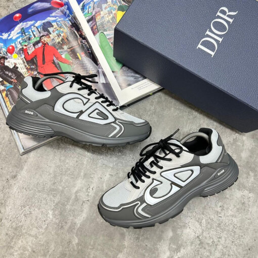 Dior B30 - TRAINER Gray Brilliant-Finish Technical Fabric