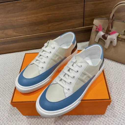 Hermes Deep Sneaker White Blue - Image 3