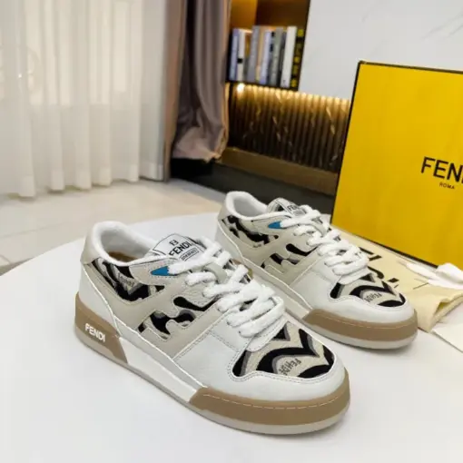 Fendi 2024SS Sneaker White Black - Image 3