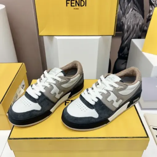 Fendi Match Low Top Sneaker White Black - Image 2