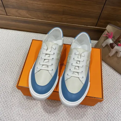 Hermes Deep Sneaker White Blue - Image 4