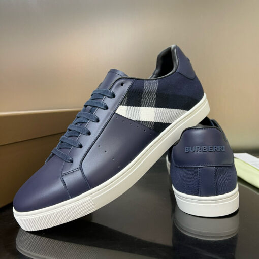 Burberry Vintage Check Patchwork Sneaker Blue - Image 4