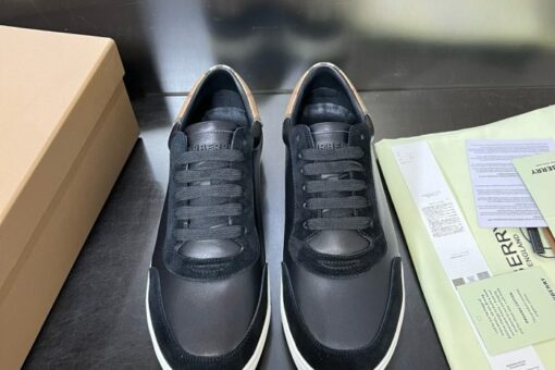 Burberry Leather and Cotton Check Sneaker Black 2025