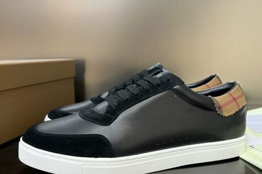 Burberry Leather and Cotton Check Sneaker Black 2025