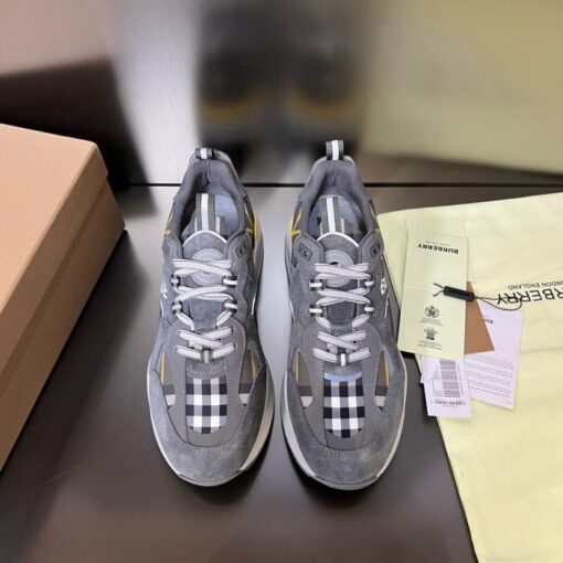 Burberry Vintage Check Low-Top Sneaker Dark Grey - Image 4