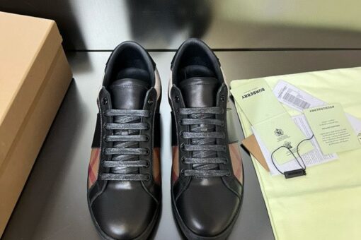 Burberry Leather and Cotton Check Sneaker Black 2025