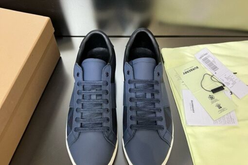 Burberry Leather and Cotton Check Sneaker Charcoal 2025