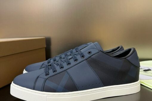 Burberry Leather and Cotton Check Sneaker Charcoal 2025