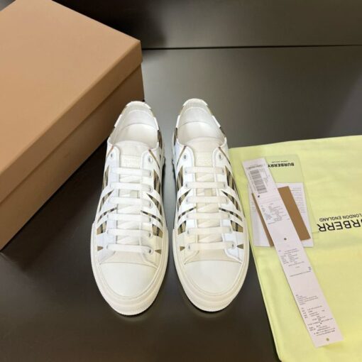 Burberry Cotton Jack Low 19 Sneaker White Sand - Image 4