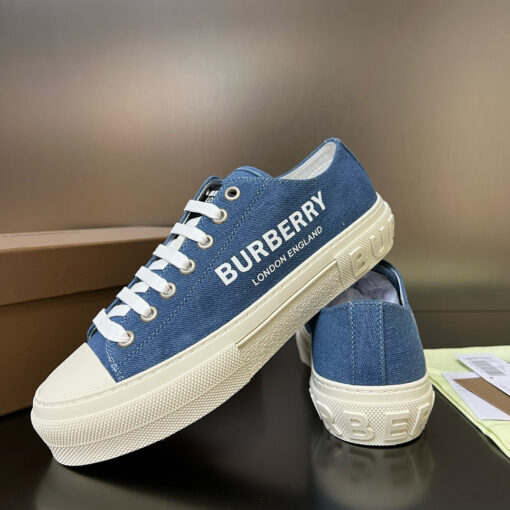 Burberry Cotton Jack Low 19 Sneaker Blue Denim - Image 2