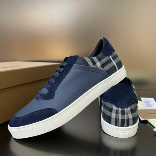 Burberry Leather And Suede Sneaker Payne  Grey - Image 2