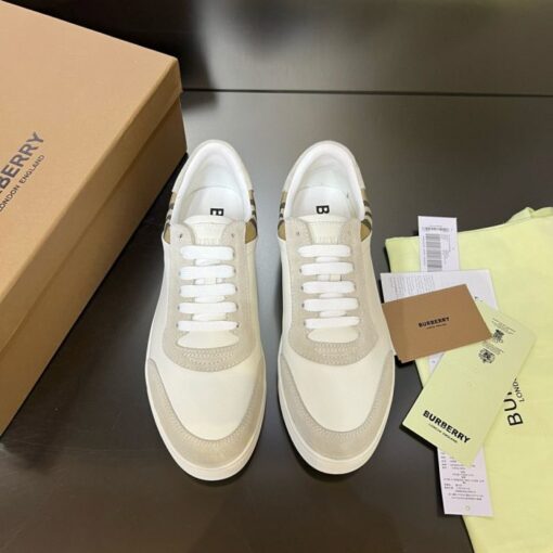 Burberry Leather And Suede Sneaker White - Image 4