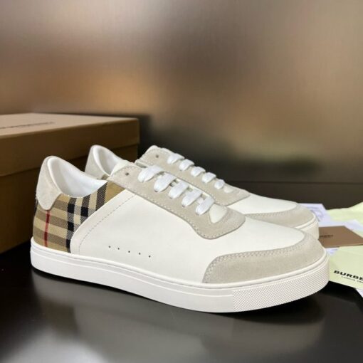 Burberry Leather And Suede Sneaker White