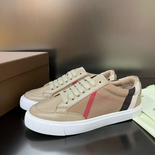 Burberry House Check and Leather Sneaker Beige - Image 3