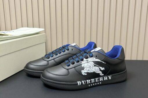 Burberry Leather Stock Sneakers Black & White 2025