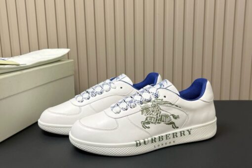 Burberry Leather Stock Sneakers White & Green 2025