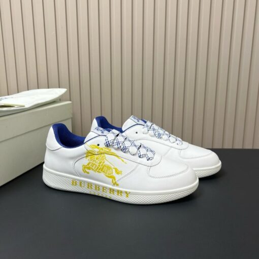 Burberry Leather Stock Sneakers White & Yellow