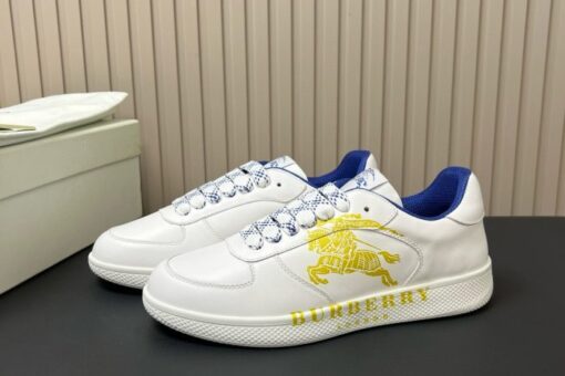 Burberry Leather Stock Sneakers White & Yellow 2025