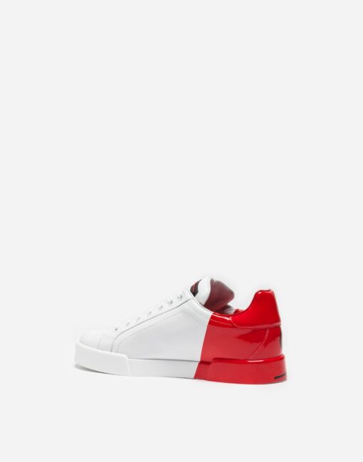 Dolce & Gabbana Elegant White Leather Portofino Sneaker - Image 2