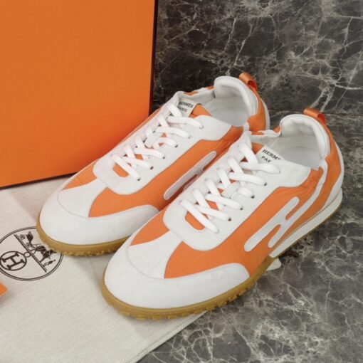 Hermes Jet Sneaker White Orange