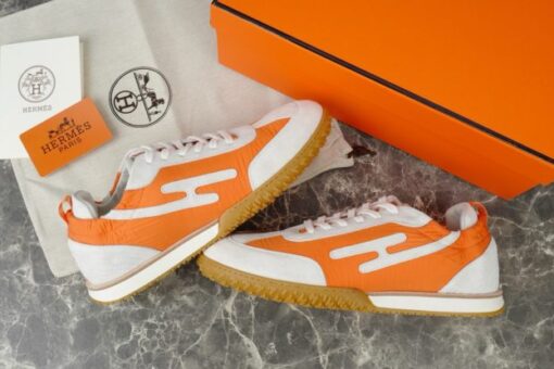 Hermes Jet Sneaker White Orange 2025