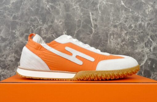 Hermes Jet Sneaker White Orange - Image 3