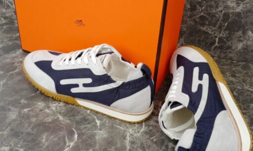 Hermes Jet Sneaker White Blue - Image 3