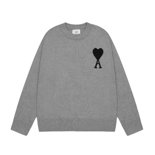 Ami Paris Love Letter Sweater Grey