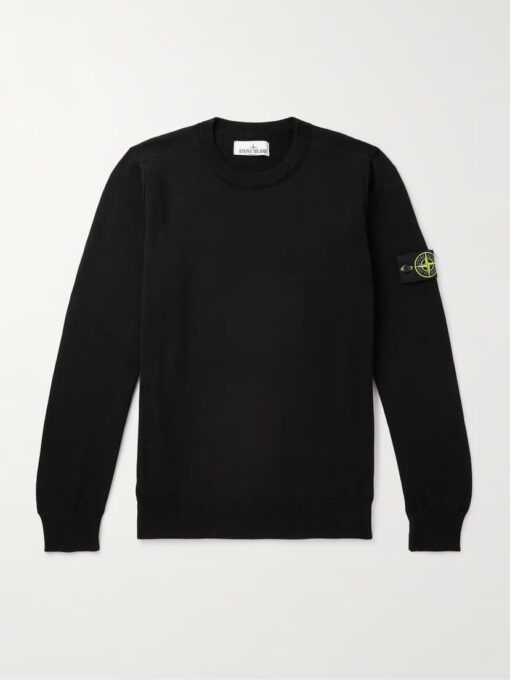 Stone Island Junior logo-patch Wool Jumper