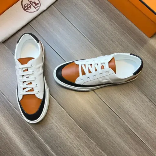 Hermes Deep Sneaker White Brown - Image 4