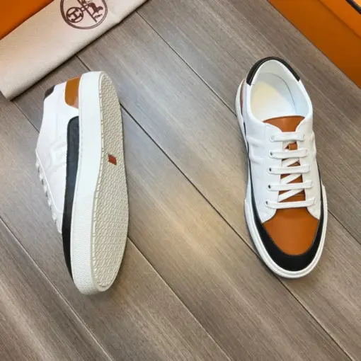 Hermes Deep Sneaker White Brown - Image 2