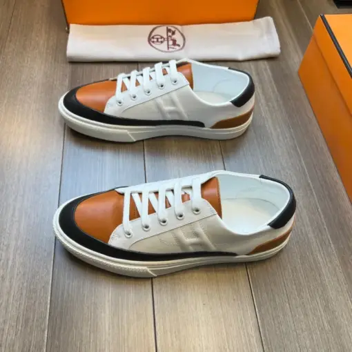 Hermes Deep Sneaker White Brown - Image 3