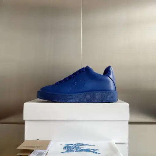 Burberry 2024 New Leather Box Sneaker Blue - Image 4