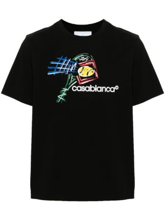 Casablanca Croquis De Tennis logo-print T-shirt 2026 | Drip Kickz Casablanca Croquis De Tennis logo-print T-shirt